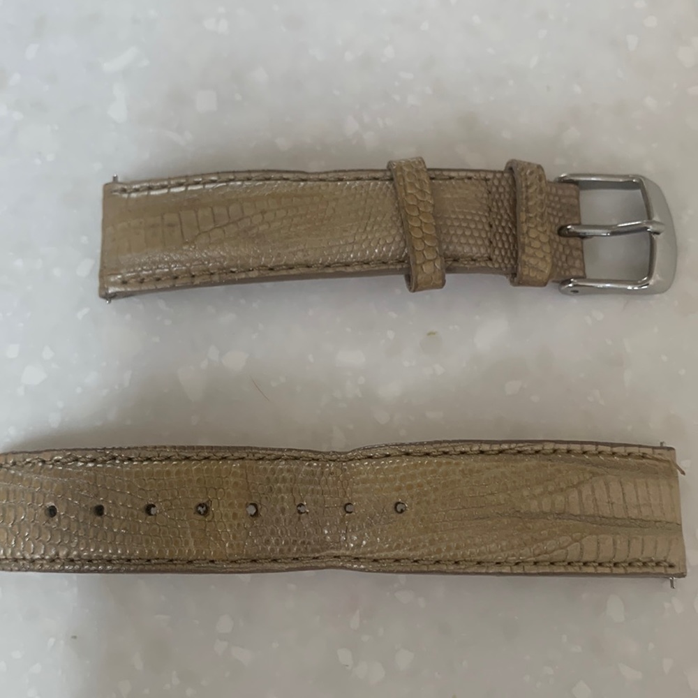 Michele tan lizard leather watch band